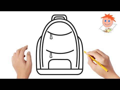 How To Draw A School Backpack Easy Drawings 