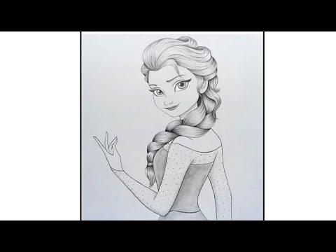 رسم أميرة ديزني السا خطوة بخطوة رسم أميرة فروزين Drawing Of A Disney Princess Frozen 