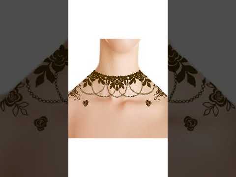 Beautifull Henna Neck And Shoulder Designs 