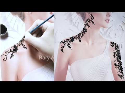 أروع تصميم نقش جديد على الرقبة والكتف 2021 Henna Tattoo Designs On The Neck 