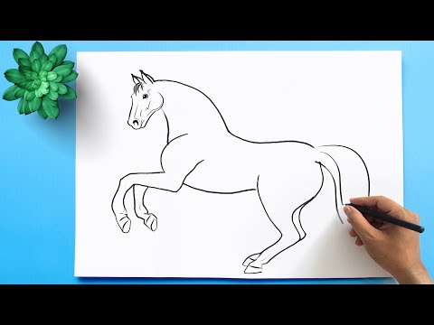 How To Draw A Horse Horse Drawing Easy 