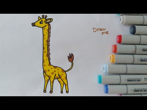 تعليم رسم زرافة للأطفال How To Draw A Giraffe Zürafa Nasıl çizilir 
