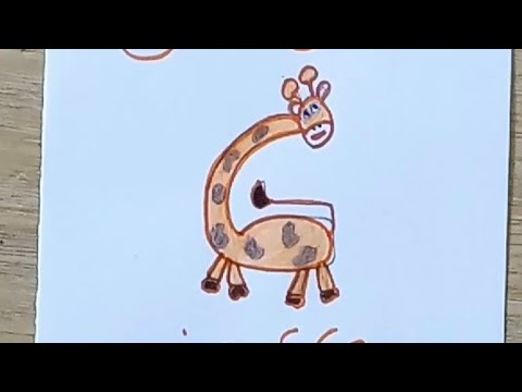 Shorts رسم زرافة من حرف G بكل سهوله تعليم الحروف للأطفال How To Draw A Giraffe From G 