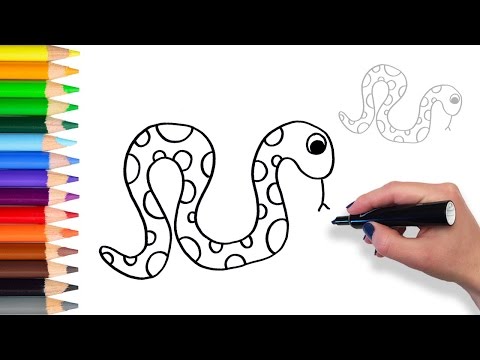 Learn How To Draw Snake Teach Drawing For Kids And Toddlers Coloring Page Video 