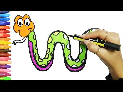 الرسم والتلوين للأطفال كيفية رسم ثعبان الرسم للأطفال الأطفال ألوان الفيديو 
