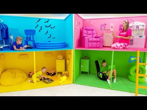 تحدي فلاد ونيكي في بيت اللعب بأربعة ألوان 