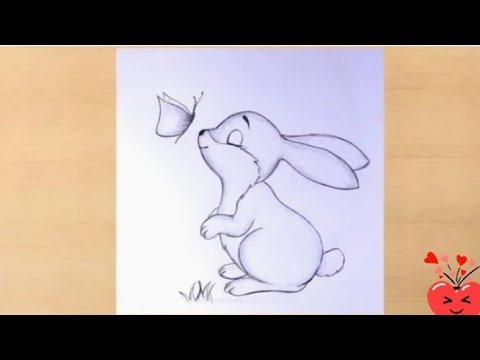 رسم بالرصاص كيفية رسم ارنب بطريقة سهلة للمبتدئين رسم سهل كراسات رسم تعليم الرسم 