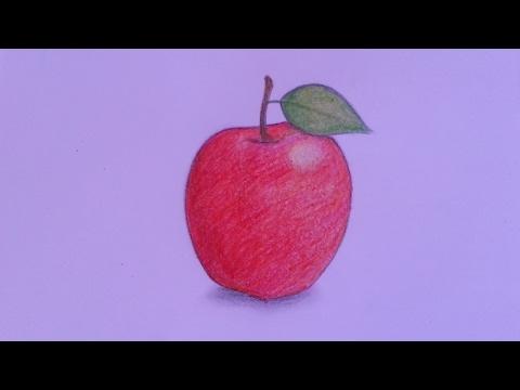 كيف أرسم تفاحة بطريقة بسيطة 