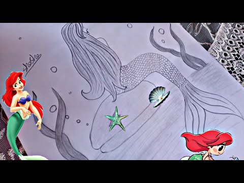 تعليم الرسم رسم حورية البحر بطريقة سهلة للمبتدئين رسم سهل 