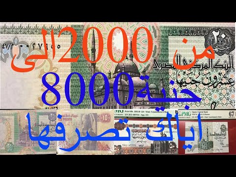 سعر البيع 20 جنيه و10 أخضر قديم يصل إلى 8000 جنيه 