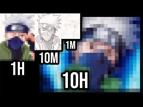 Drawing CHALLENGE 1M 10M 1H 10H KAKASHI Naruto 