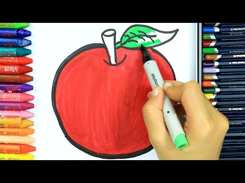 الرسم والتلوين للأطفال كيفية رسم تفاحة قلعة الرسم للأطفال الأطفال ألوان الفيديو 