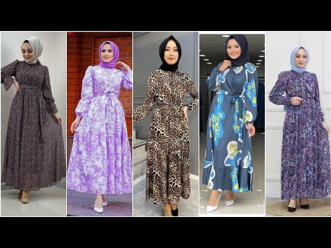 أجمل فساتين شيفون تركية للمحجبات 2021 للبنات بألوان وتصاميم تاخد العقل Turkish Dress 