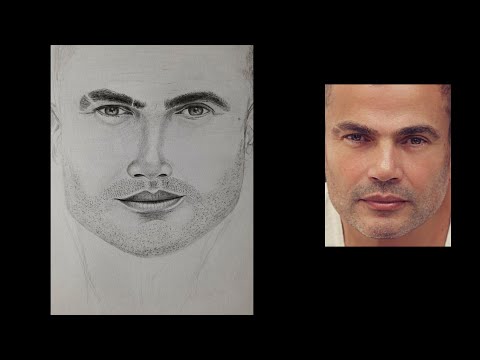 رسم بورتريه عمرو دياب 