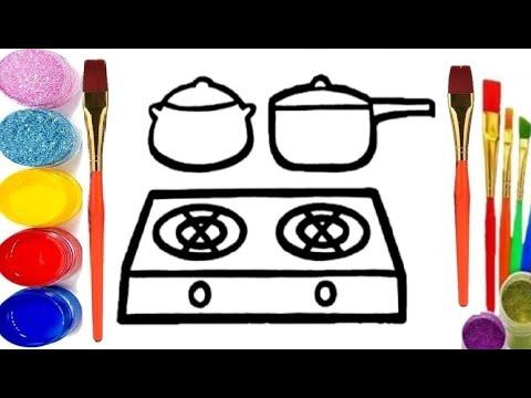 تعليم الرسم للاطفال كيفية رسم ادوات المطبخ للاطفال 
