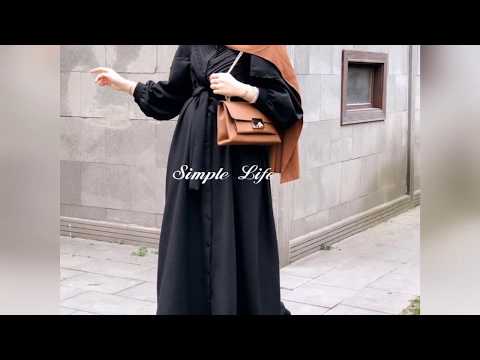 تنسيقات ربيعية بالفستان الاسود Spring Hijab Outfits With Black Dress 