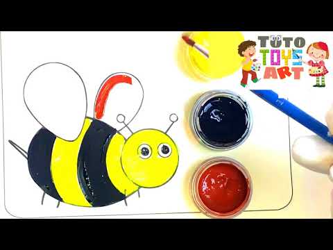 رسم وتلوين وتعلم الالوان للاطفال لعب ومرح وتلوين مع النحلة Drawing Coloring Bee For Kids 
