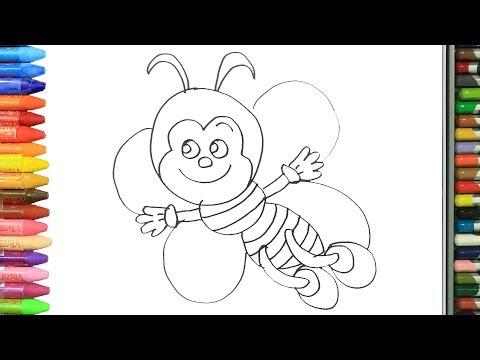 الرسم والتلوين للأطفال كيفية رسم نحلة الرسم للأطفال الأطفال ألوان الفيديو 