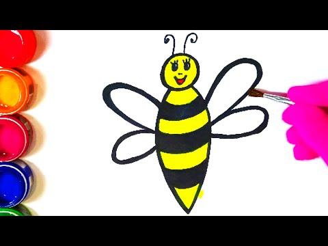 تعلم كيفية رسم نحلة كتاب تلوين النحل Drawing Color Bee How To Draw A Bee 