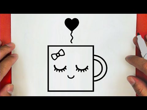 كيف ترسم كوب قهوة كيوت وسهل خطوة بخطوة رسم سهل تعليم الرسم للمبتدئين Cute Coffee Cup Drawing 