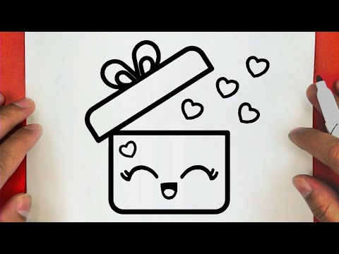 كيف ترسم هدية كيوت وسهلة خطوة بخطوة رسم سهل تعليم الرسم للمبتدئين Cute Gift Drawing 