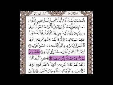سورة آل عمران الآيات من 195 إلى 198 