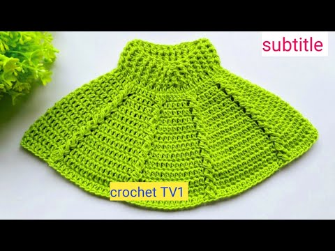 كروشيه شال بونشو سهل جدا لاي مقاس Crochet Poncho بونشو كروشيه للاطفال 