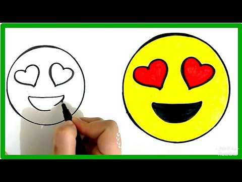 رسم ايموشن قلب ايموجي للمبتدئين والاطفال طريقة سهلة جداا خطوة بخطوة Facebook Emoji 