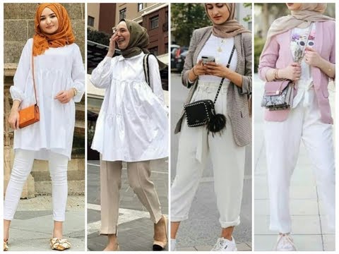 تنسيق ملابس محجبات في اللون الابيض لفصل الصيف SUMMER HIJAB OUTFITS LOOKBOOK 