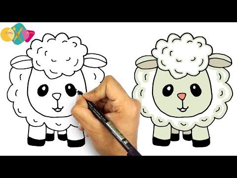 تعليم الرسم كيف ترسم خروف العيد بمناسبة عيد الاضحى المبارك 