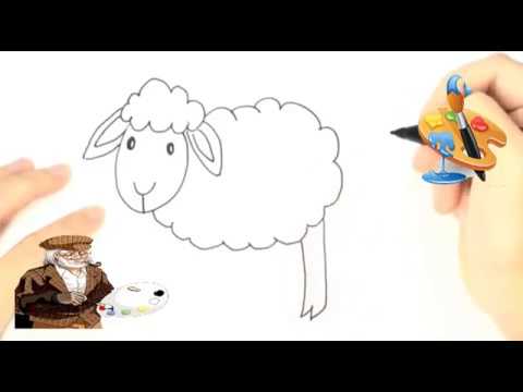 تعليم الرسم رسم خروف العيد بطريقة سهلة للاطفال والمبتدئين 