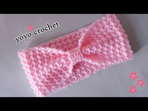 كروشية بندانة ربطة شعر سهلة للمبتدئين Crochet Easy Head Band يويو كروشيه 