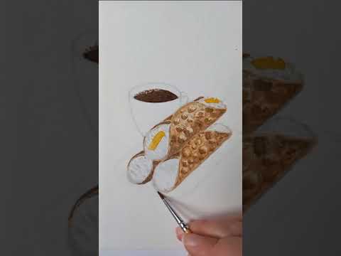 Cannoli Watercolor Illustration 