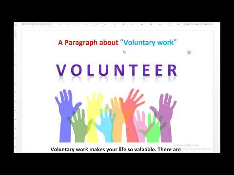 برجراف عن العمل التطوعى The Voluntary Work 