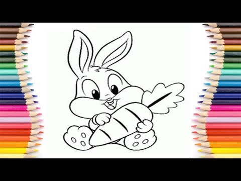 تعلم كيف ترسم و تلوين أرنب Rabbit رسومات اطفال العاب تعليمية للاطفال Renad Kids 