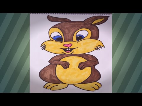 رسم سهل تعلم رسم أرنب سهل جدا رسم وتلوين أرنب بألوان ماركر خطوه بخطوه 