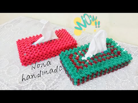 حافظة أو جراب لعلبة مناديل صغيرة بالخرز How To Make Abeaded Tissue Box With Nona Handmade 