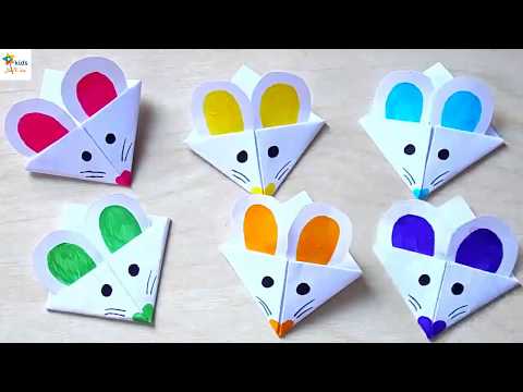 جنة الأطفال تعليم الأطفال قص ولصق Mice Corner Bookmarks 