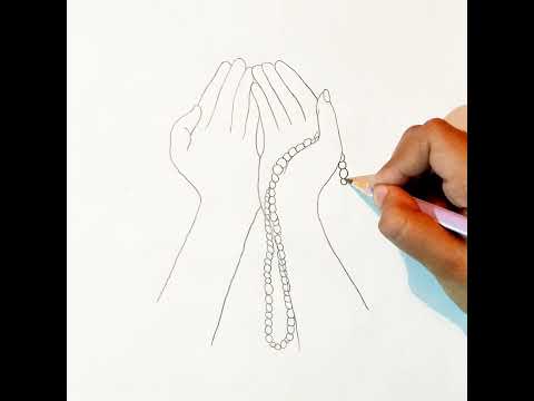 Praying Hand With Tasbeeh Drawing Easy Drawing Shorts YoutubeShorts HowToDraw PencilSketch 