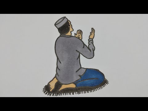 رسم رجل يصلي رمضان كريم رسومات رمضان رسم رجل يدعو الي الله في رمضان 