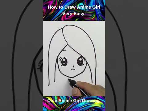 لطيف فتاة أنيمي الرسم سهلة Kawaii شورت اشتراك Youtubeshorts 