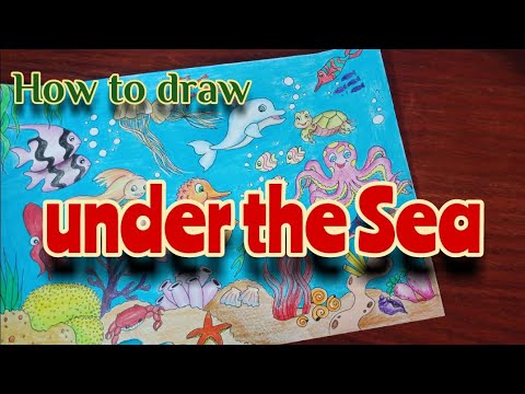 How To Draw Under The Sea رسم موضوع عن أعماق البحار 
