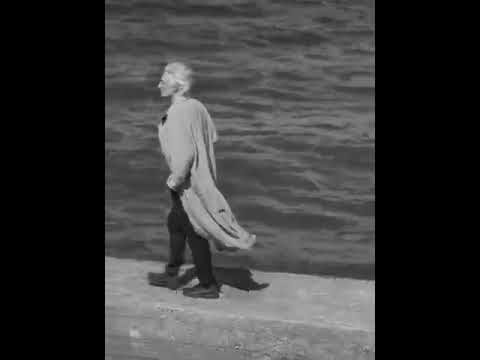 رجل كبير السن يمشي على شطء البحر فيديو بدون حقوق 