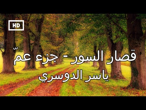 سور قصيرة ياسر الدوسري تلاوة خاشعة من سور جزء عم قرآن كريم ياسر الدوسري جزء عم 