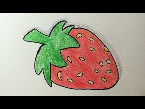 How To Draw Strawberry Step By Step For Kids تعليم الرسم للأطفال رسم و تلوين الفراولة 