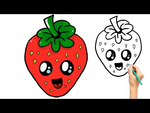 تعلم الرسم رسم فراولة بالخطوات How To Draw Strawberries 