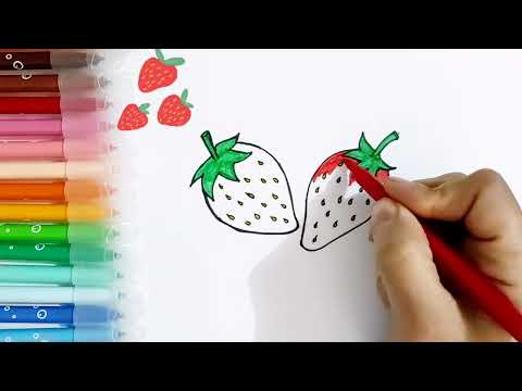 رسم سهل رسم فراوله بخطوات سهلة للأطفال How To Draw Strawberry Easy For Kids 