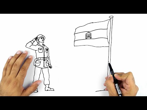 رسم سهل تعلم رسم جندي مصري بمناسبة حرب الكتوبر تعليم الرسم للمبتدئين 