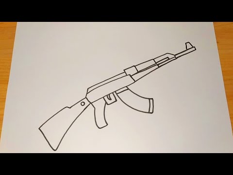 رسم كيفية رسم بندقية رسم سهل 