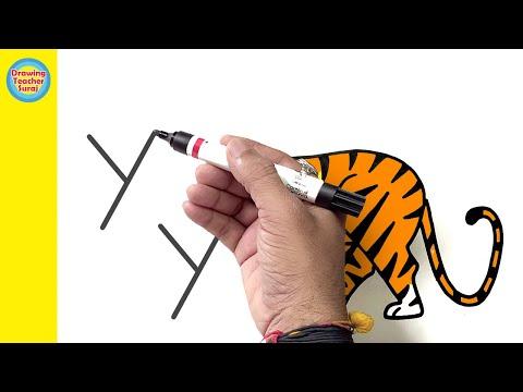 Tiger Drawing Most Simple Ever 